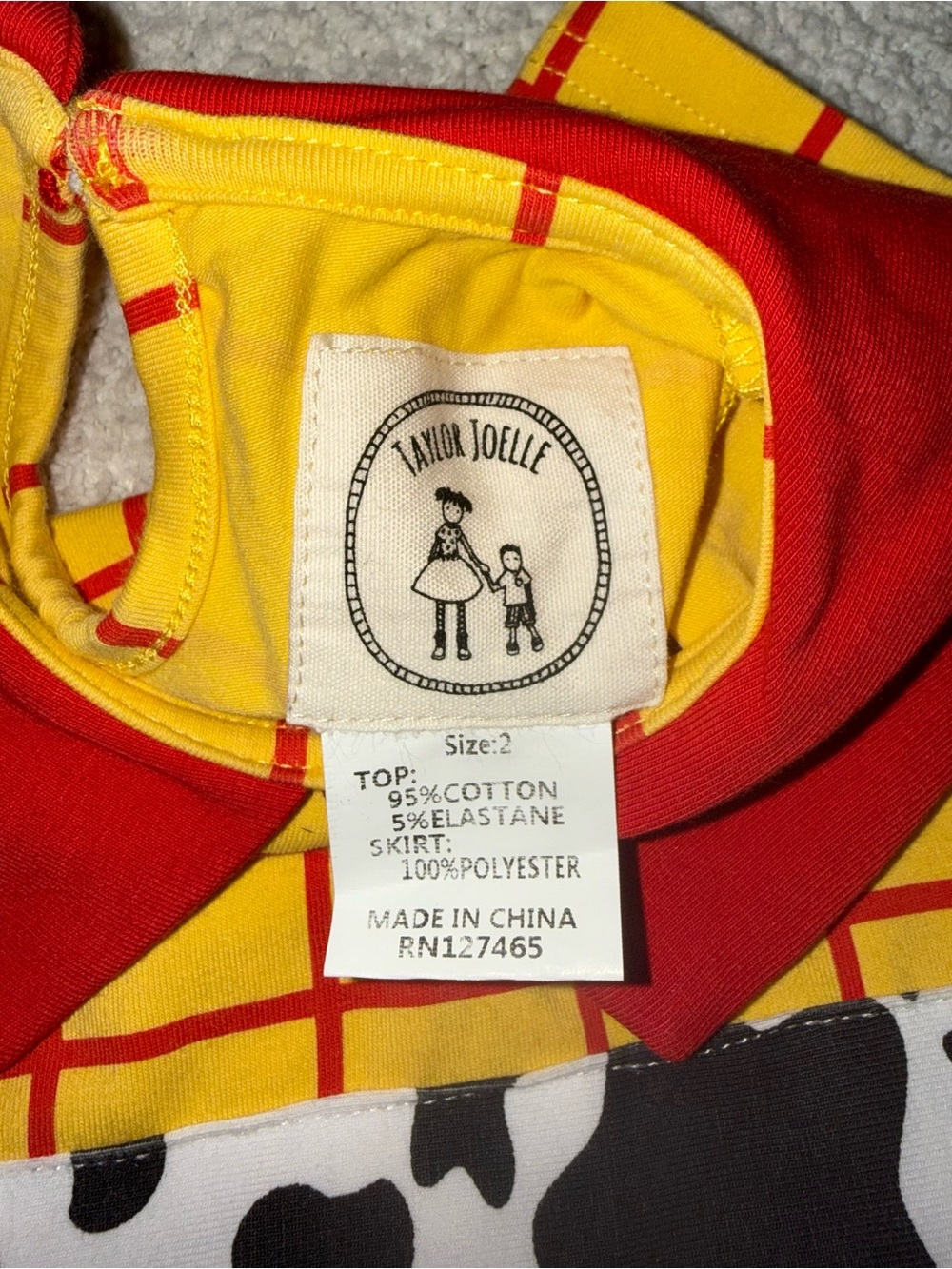 Taylor Joelle Woody Toy Story Tutu Dress Size 2 - Picture 4 of 4